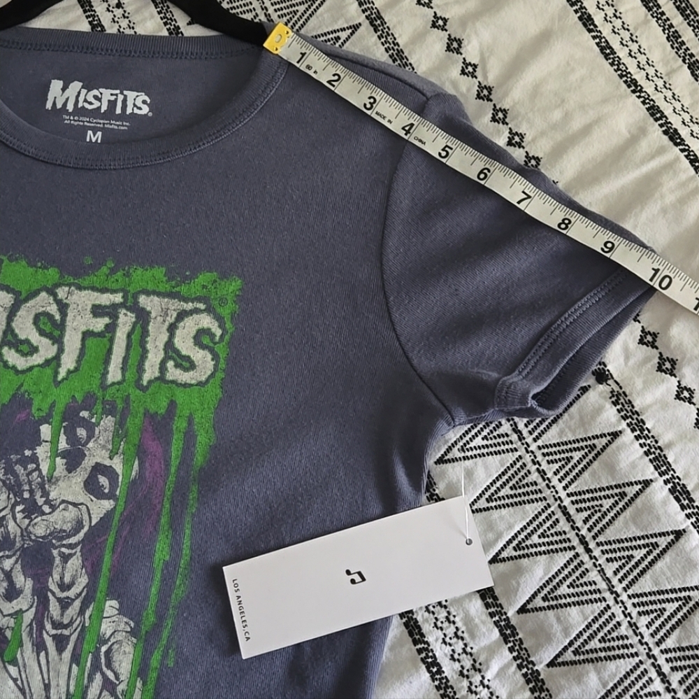 Vinyl Icons 'Misfits' Band Tee Grey Blue Women's Size Medium NWT - Picture 7 of 15